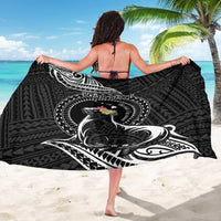 Personalised Hawaii Monk Seal Sarong Polynesian Tattoo With Tropical Flowers - Black