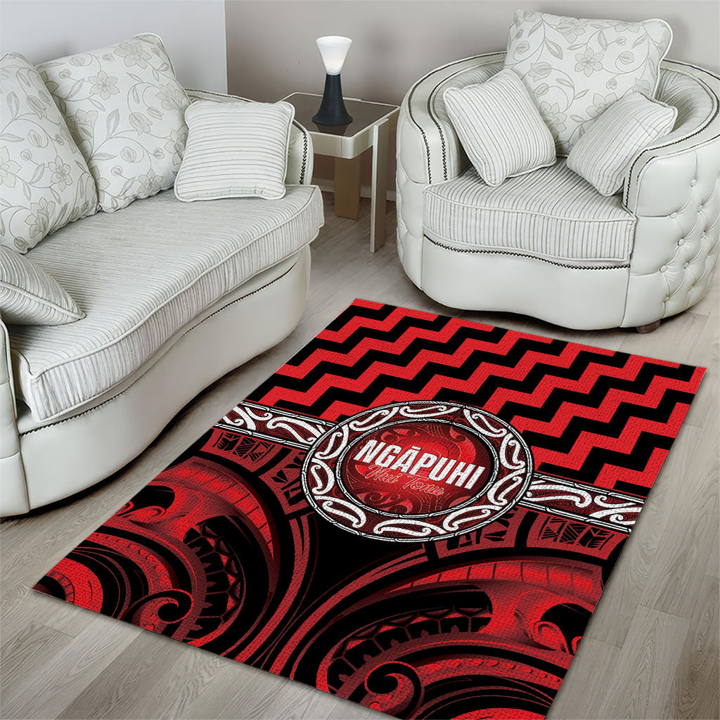 Aotearoa Ngapuhi Area Rug Maori Iwi Poutama Puhoro Tattoo