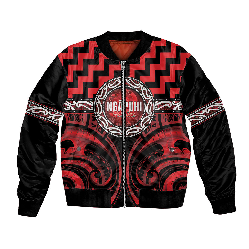 Aotearoa Ngapuhi Personalised Bomber Jacket Maori Iwi Poutama Puhoro Tattoo