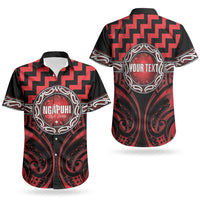 Aotearoa Ngapuhi Personalised Couples Matching Off Shoulder Short Dress and Hawaiian Shirt Maori Iwi Poutama Puhoro Tattoo