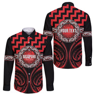Aotearoa Ngapuhi Personalised Family Matching Off Shoulder Short Dress and Hawaiian Shirt Maori Iwi Poutama Puhoro Tattoo