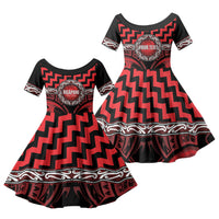 Aotearoa Ngapuhi Personalised Family Matching Summer Maxi Dress and Hawaiian Shirt Maori Iwi Poutama Puhoro Tattoo