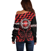 Aotearoa Ngapuhi Personalised Off Shoulder Sweater Maori Iwi Poutama Puhoro Tattoo