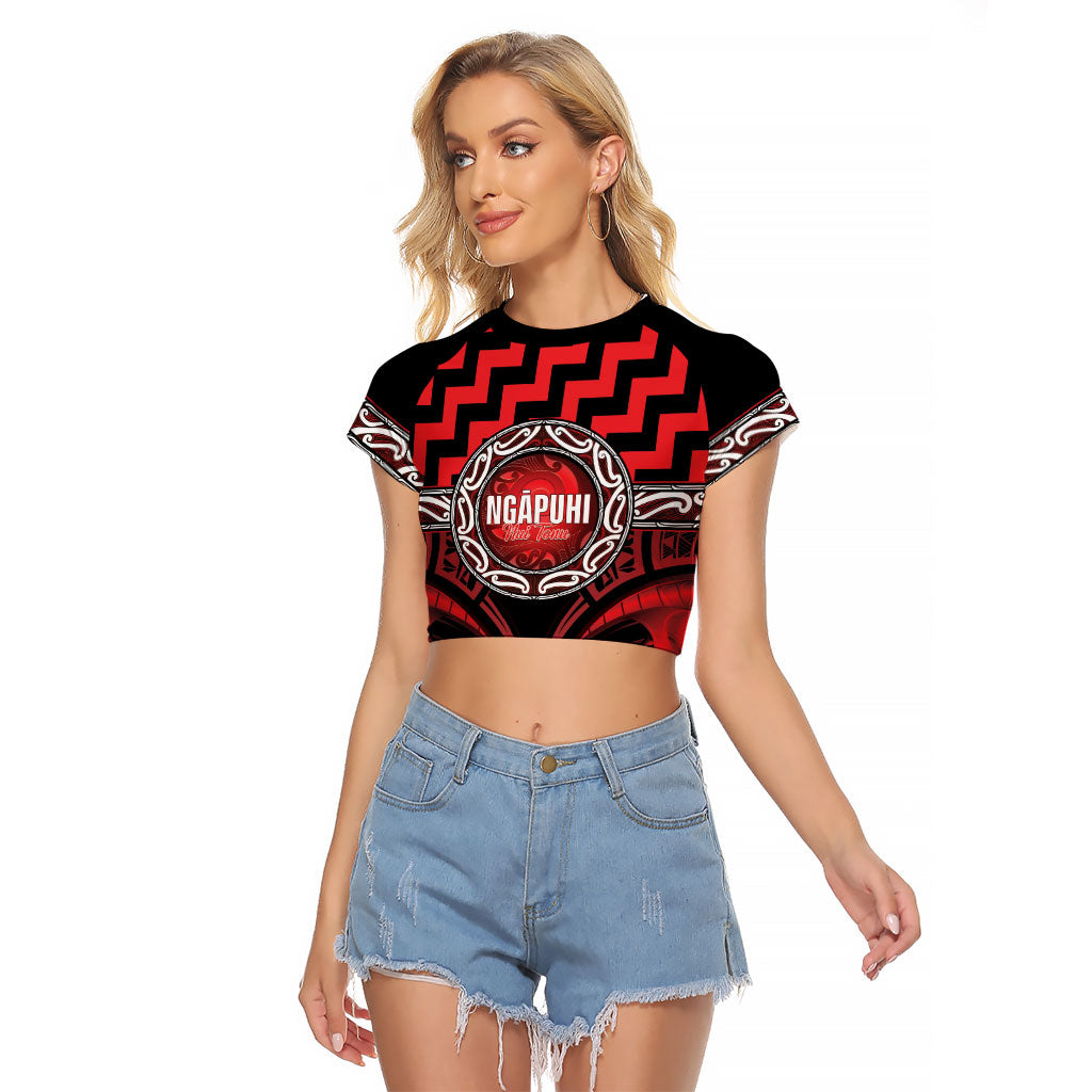 Aotearoa Ngapuhi Personalised Raglan Cropped T Shirt Maori Iwi Poutama Puhoro Tattoo