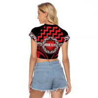 Aotearoa Ngapuhi Personalised Raglan Cropped T Shirt Maori Iwi Poutama Puhoro Tattoo