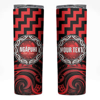 Aotearoa Ngapuhi Personalised Skinny Tumbler Maori Iwi Poutama Puhoro Tattoo