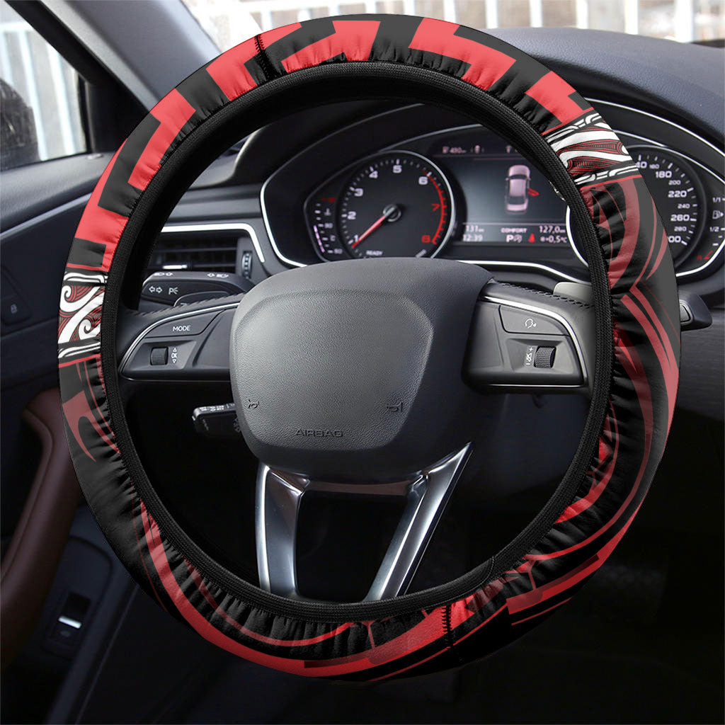 Aotearoa Ngapuhi Steering Wheel Cover Maori Iwi Poutama Puhoro Tattoo