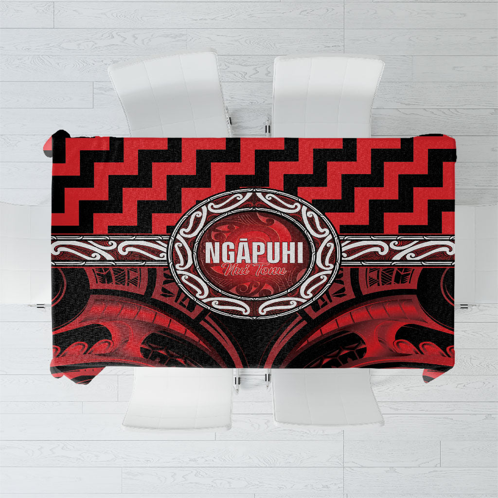 Aotearoa Ngapuhi Tablecloth Maori Iwi Poutama Puhoro Tattoo LT14 Red - Polynesian Pride