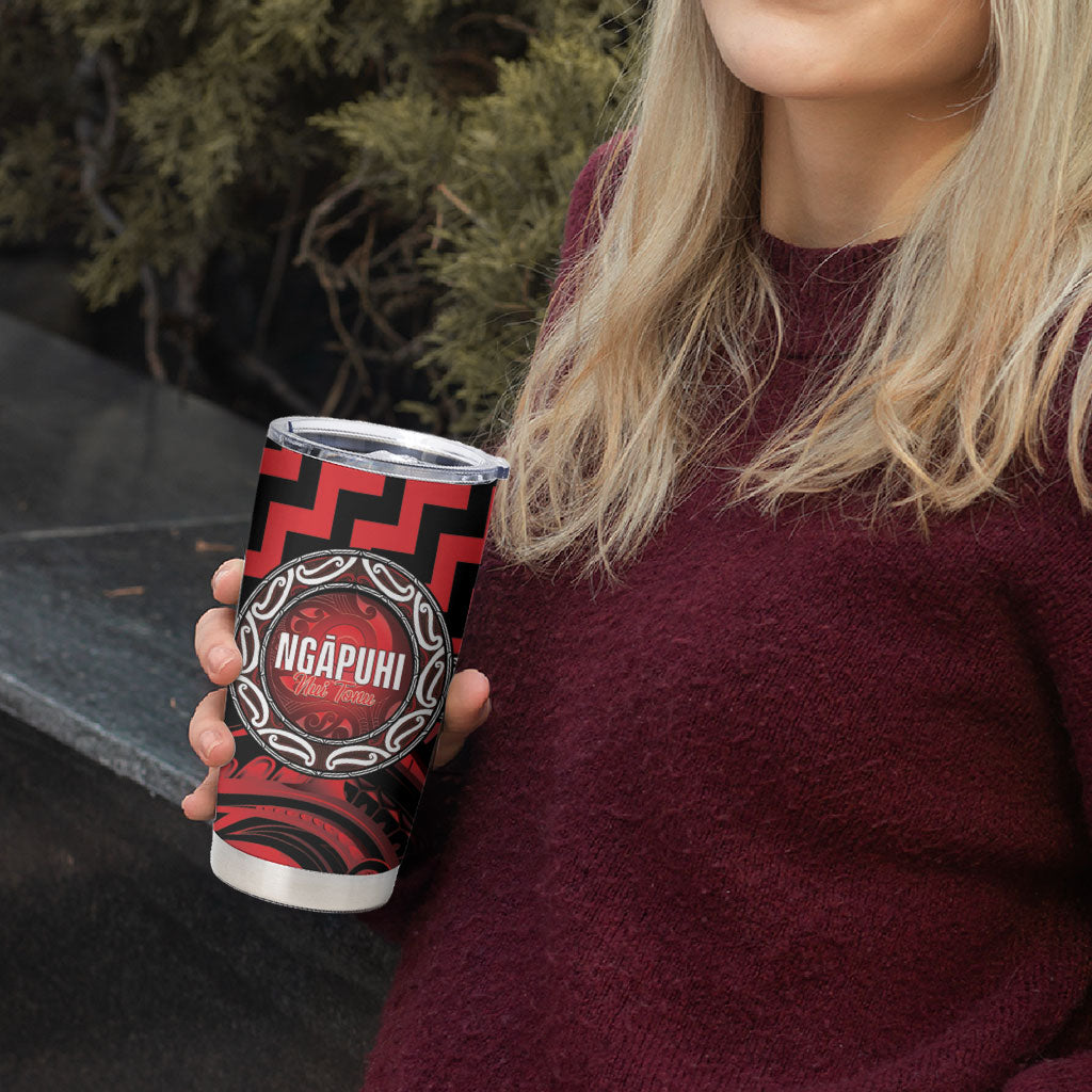 Aotearoa Ngapuhi Personalised Tumbler Cup Maori Iwi Poutama Puhoro Tattoo