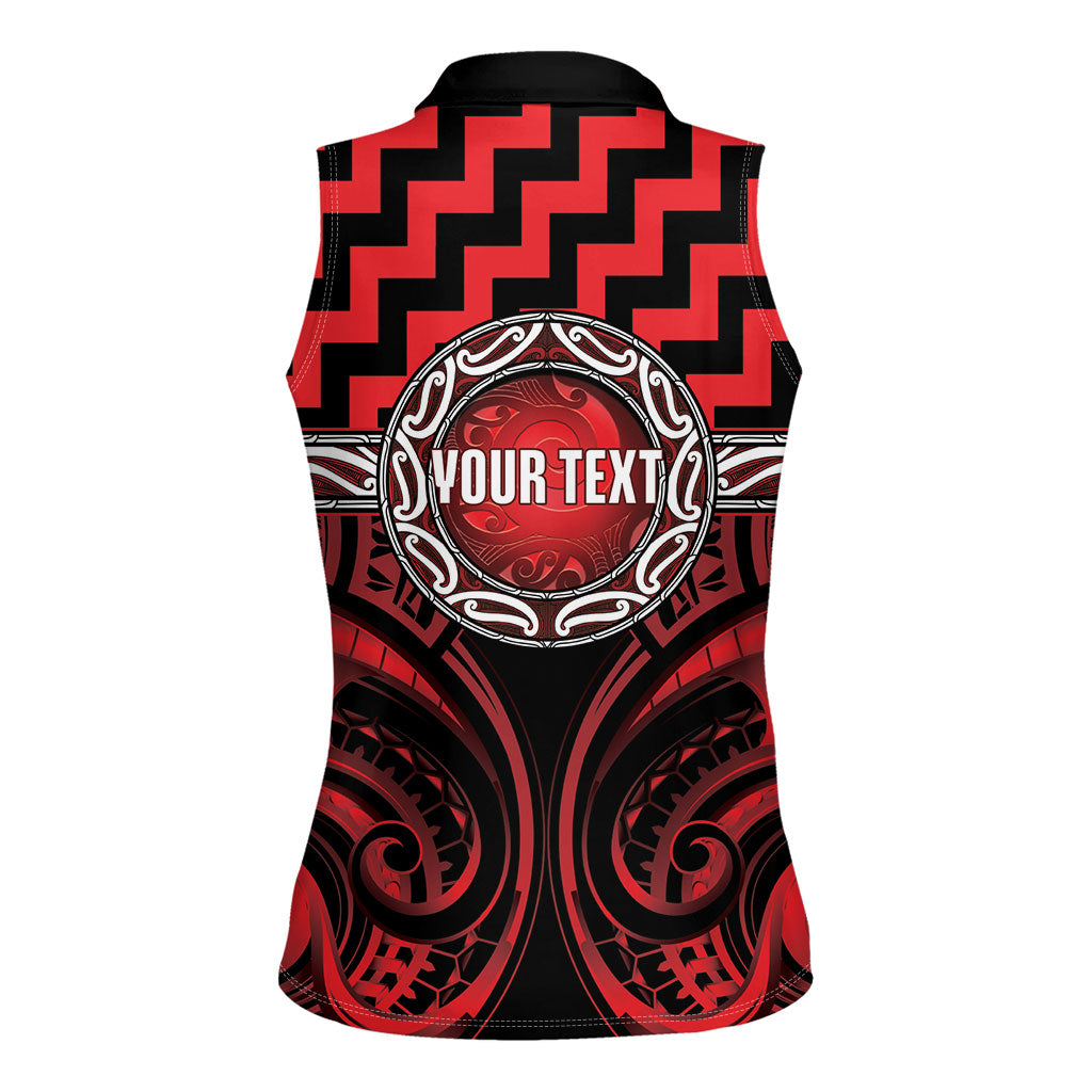 Aotearoa Ngapuhi Personalised Women Sleeveless Polo Shirt Maori Iwi Poutama Puhoro Tattoo