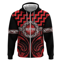 Aotearoa Ngapuhi Personalised Zip Hoodie Maori Iwi Poutama Puhoro Tattoo