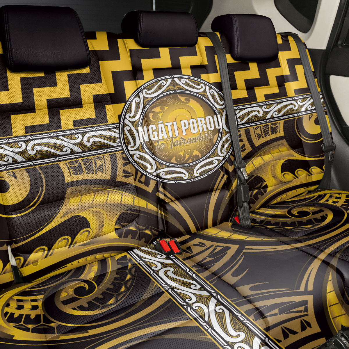 Aotearoa Ngati Porou Back Car Seat Cover Maori Iwi Poutama Puhoro Tattoo