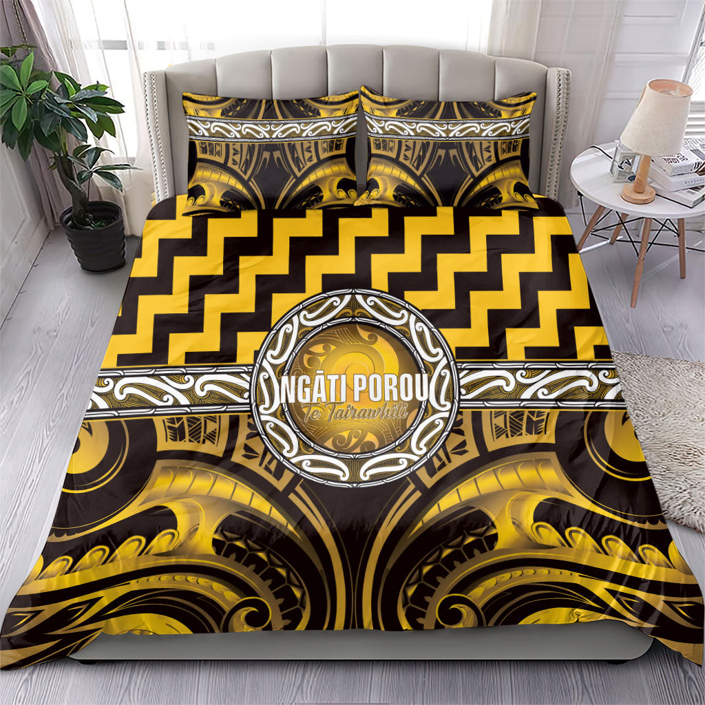 Aotearoa Ngati Porou Bedding Set Maori Iwi Poutama Puhoro Tattoo