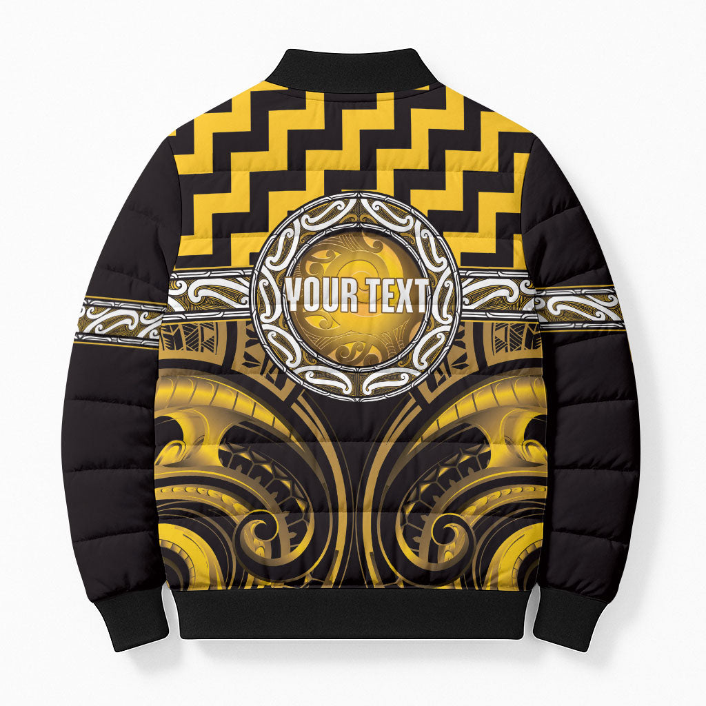 Aotearoa Ngati Porou Personalised Bomber Puffer Jacket Maori Iwi Poutama Puhoro Tattoo