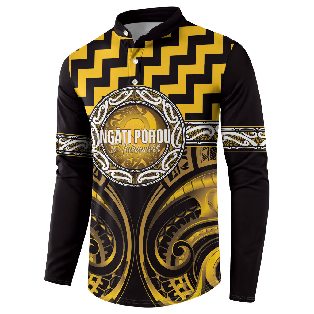 Aotearoa Ngati Porou Personalised Button Sweatshirt Maori Iwi Poutama Puhoro Tattoo