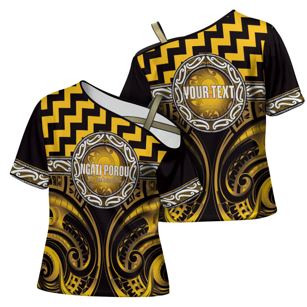 Aotearoa Ngati Porou Personalised Cross Shoulder Shirt Maori Iwi Poutama Puhoro Tattoo