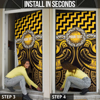 Aotearoa Ngati Porou Personalised Door Cover Maori Iwi Poutama Puhoro Tattoo