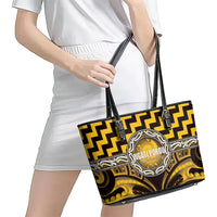 Aotearoa Ngati Porou Leather Tote Bag Maori Iwi Poutama Puhoro Tattoo
