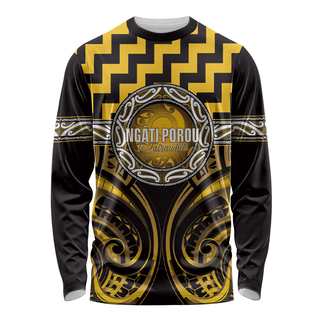 Aotearoa Ngati Porou Personalised Long Sleeve Shirt Maori Iwi Poutama Puhoro Tattoo