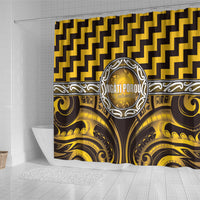 Aotearoa Ngati Porou Shower Curtain Maori Iwi Poutama Puhoro Tattoo