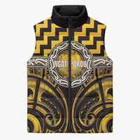Aotearoa Ngati Porou Personalised Sleeveless Puffer Jacket Maori Iwi Poutama Puhoro Tattoo
