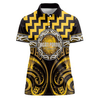 Aotearoa Ngati Porou Personalised Women Polo Shirt Maori Iwi Poutama Puhoro Tattoo