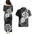 Polynesia Couples Matching Puletasi Dress and Hawaiian Shirt Plumeria With Tribal Pattern Black Vibes LT14 - Polynesian Pride