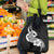 Polynesia Grocery Bag Plumeria With Tribal Pattern Black