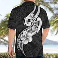 Polynesia Hawaiian Shirt Plumeria With Tribal Pattern Black Vibes LT14 - Polynesian Pride