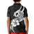 Polynesia Kid Polo Shirt Plumeria With Tribal Pattern Black Vibes LT14 - Polynesian Pride