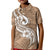 Polynesia Kid Polo Shirt Plumeria With Tribal Pattern Brown Pastel Vibes LT14 Kid Brown - Polynesian Pride