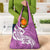 Polynesia Grocery Bag Plumeria With Tribal Pattern Pink Pastel