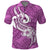 Polynesia Polo Shirt Plumeria With Tribal Pattern Pink Pastel Vibes LT14 Pink - Polynesian Pride
