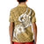Polynesia Kid Polo Shirt Plumeria With Tribal Pattern Yellow Pastel Vibes LT14 - Polynesian Pride