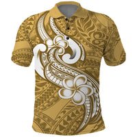 Polynesia Polo Shirt Plumeria With Tribal Pattern Yellow Pastel Vibes LT14 Yellow - Polynesian Pride