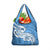 Polynesia Grocery Bag Plumeria With Tribal Pattern Blue Pastel