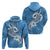 Polynesia Hoodie Plumeria With Tribal Pattern Blue Pastel Vibes LT14 - Polynesian Pride