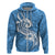 Polynesia Hoodie Plumeria With Tribal Pattern Blue Pastel Vibes LT14 - Polynesian Pride