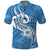 Polynesia Polo Shirt Plumeria With Tribal Pattern Blue Pastel Vibes LT14 Blue - Polynesian Pride