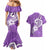 Polynesia Couples Matching Mermaid Dress and Hawaiian Shirt Plumeria With Tribal Pattern Purple Pastel Vibes LT14 - Polynesian Pride