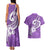 Polynesia Couples Matching Tank Maxi Dress and Hawaiian Shirt Plumeria With Tribal Pattern Purple Pastel Vibes LT14 - Polynesian Pride