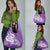 Polynesia Grocery Bag Plumeria With Tribal Pattern Purple Pastel