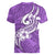 Polynesia Women V Neck T Shirt Plumeria With Tribal Pattern Purple Pastel Vibes LT14 - Polynesian Pride