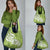Polynesia Grocery Bag Plumeria With Tribal Pattern Green Pastel