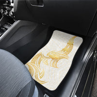 Polynesia White Sunday Car Mats Polynesian Tattoo Plumeria Hibiscus Gold