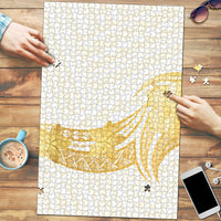 Polynesia White Sunday Puzzle Polynesian Tattoo Plumeria Hibiscus Gold