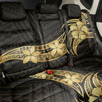 Gold Black Polynesia Hibiscus Plumeria Tattoo Back Car Seat Cover