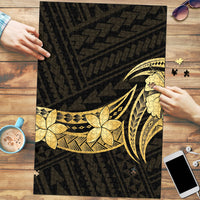 Gold Black Polynesia Hibiscus Plumeria Tattoo Puzzle