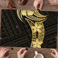 Gold Black Polynesia Hibiscus Plumeria Tattoo Puzzle