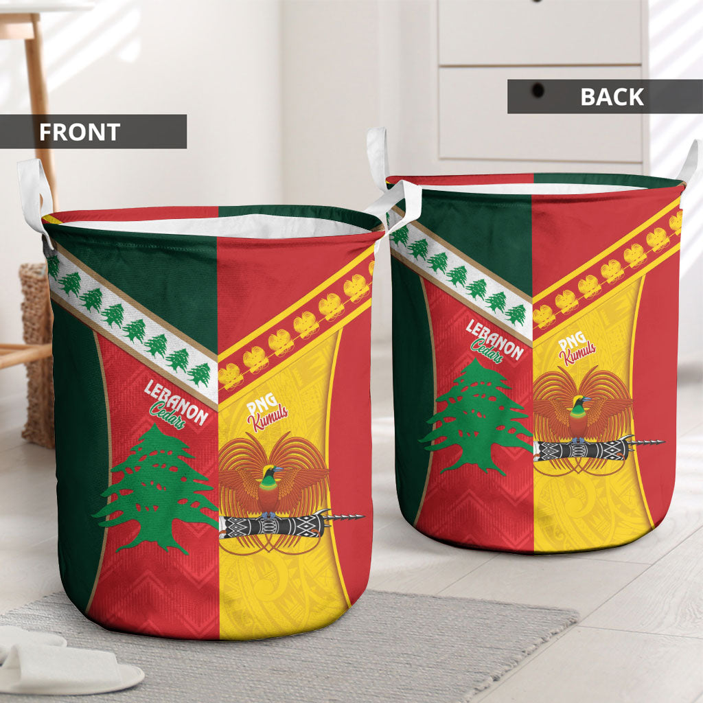 Rugby Papua New Guinea and Lebanon Laundry Basket PNG Kumuls Cedars Together